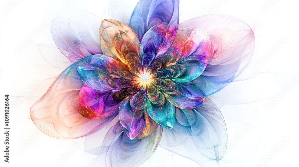 Obraz premium flower composed of interwoven light and energy, resembling a floral form but with an otherworldly twist.