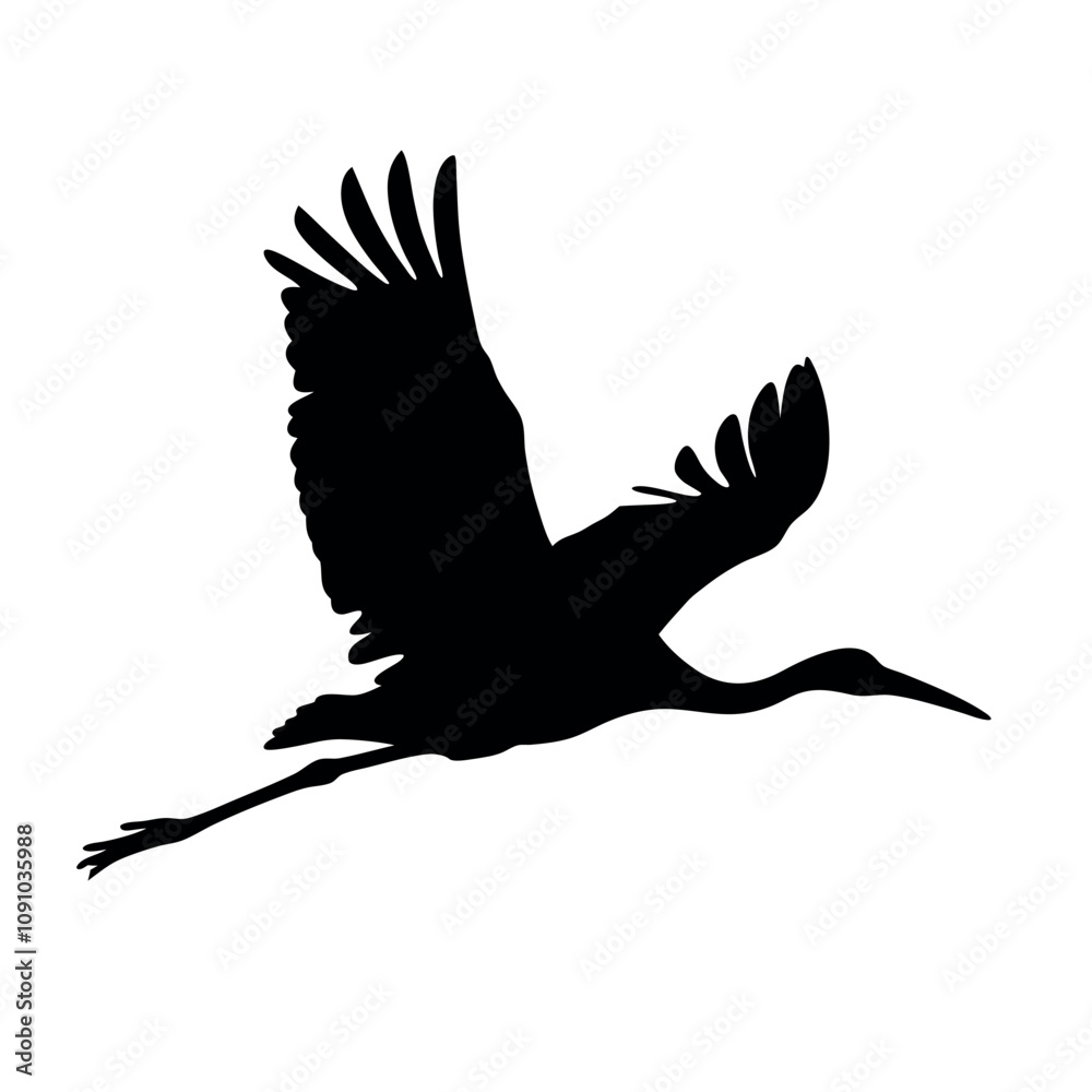 Fototapeta premium A bird is flying in the sky. The bird is black