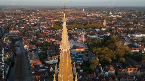 Explore breathtaking views from the tower of Church of Our Lady in Bruges