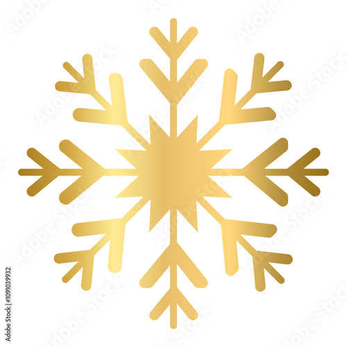 Gold Snowflake Icon, Simple Icon Vector Design, best used for presentation, application, web and banner