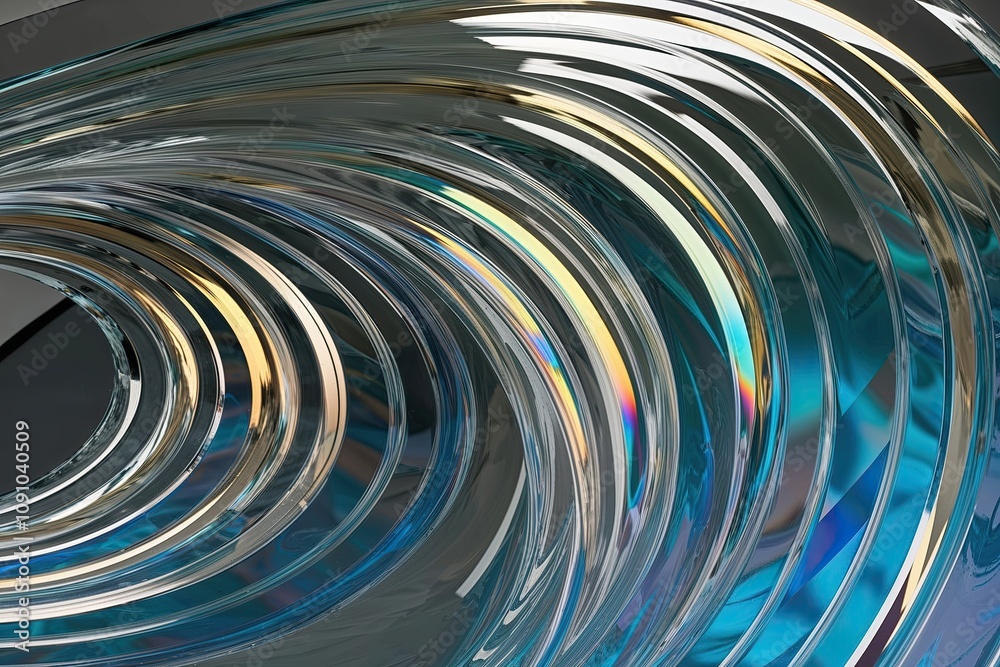 Futuristic Metallic Etched Glass with Swirling Prismatic Patterns and Dynamic Aesthetic Futuristic Metallic Etched Glass with Swirling Prismatic Patterns and Dynamic Aesthetic