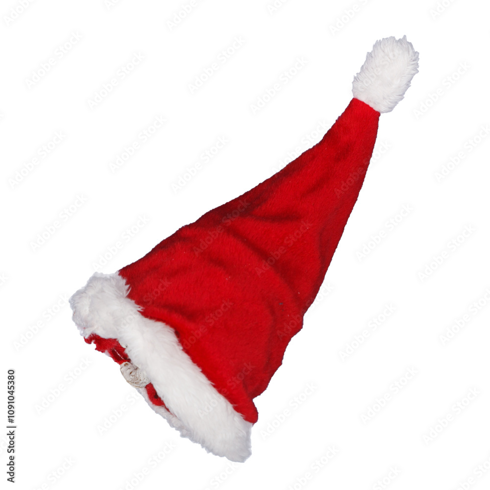 Red Santa Hat isolated on transparent background