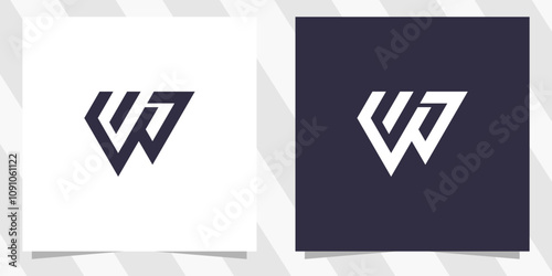 letter wp pw logo design vector