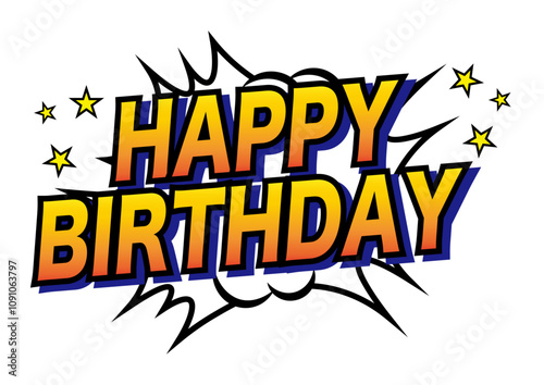 アメコミ風HAPPYBIRTHDAY