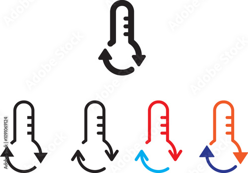 Cooling and heating temperature system icon ,  vector illustration