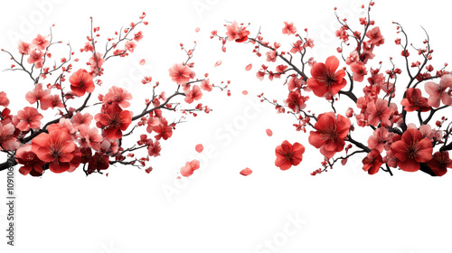 chinese new year ornaments isolated on white background