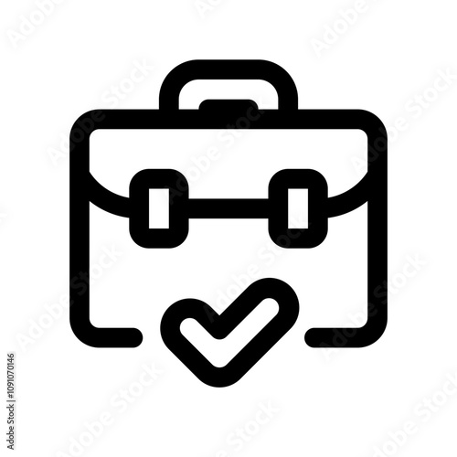 Job Approved Line Icon. Single icon, line vector icon