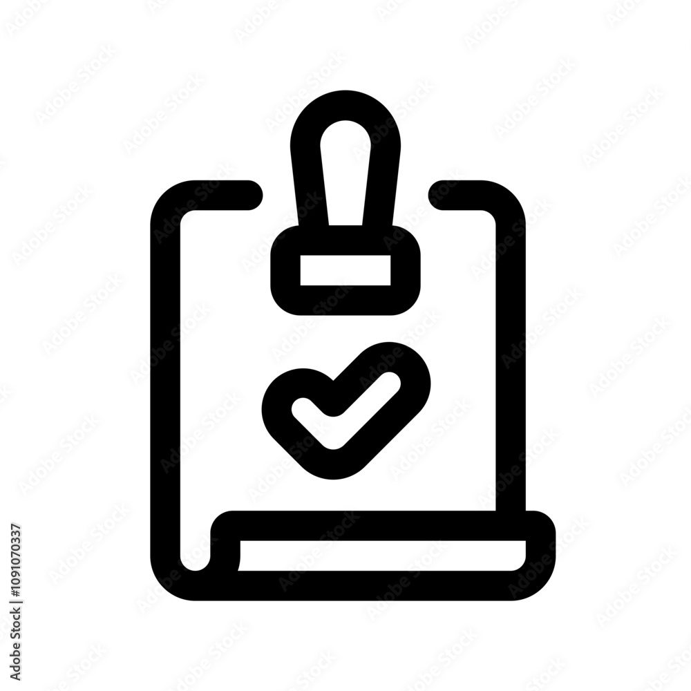 Obraz premium Stamp Line Icon. Single icon, line vector icon