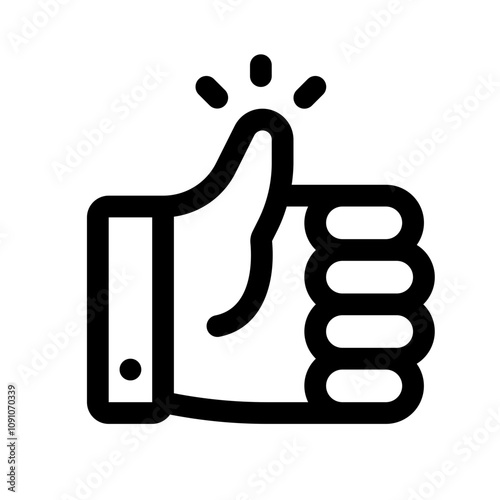 Tumbs Up Line Icon. Single icon, line vector icon