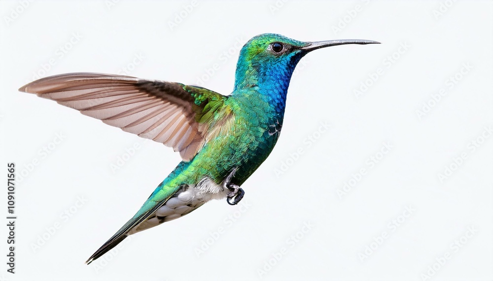Fototapeta premium ハミングバード（hummingbird on white background） 