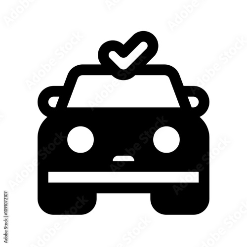 Car Approved Glyph Icon. Single icon, glyph vector icon