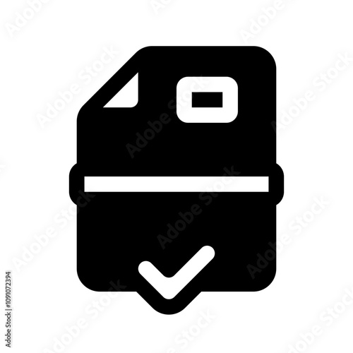 Validation Glyph Icon. Single icon, glyph vector icon