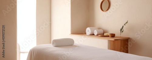 A therapeutic massage scene highlighting the calm atmosphere of a wellness retreat, complete with subtle decor elements.