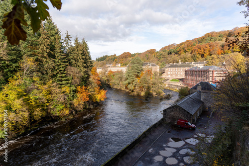 Obraz na plátně New Lanark is a Scottish village on the River Clyde