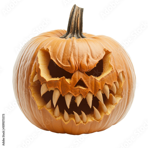 Fierce carved pumpkin for Halloween photo