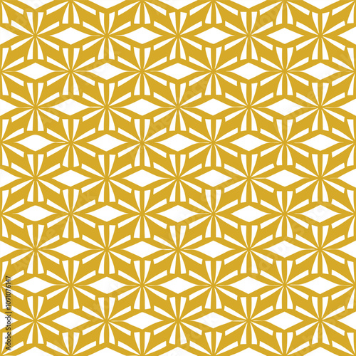 seamless geometric golden japanese kumiko pattern