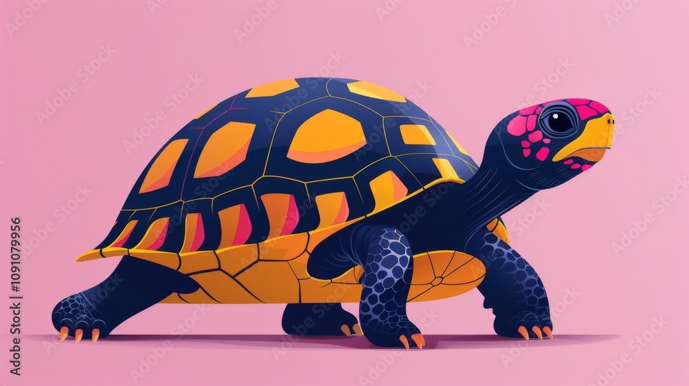 Obraz premium Turtle eat ice cream, sticker