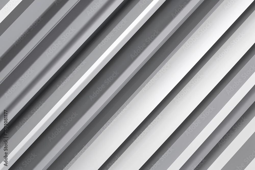 Obraz premium Chic Silver and White Diagonal Stripes with Soft Shadows and Modern Geometry
