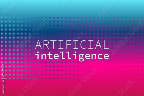 Artificial intelligence. Machine deep learning. Smart digital technology. Vector illustration for science, presentation, design, business, future. Abstract background