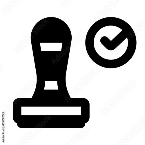 Rubber Stamp Simple Glyph Icon. Single icon, glyph vector icon