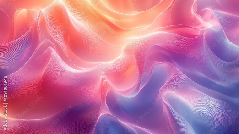 Abstract background with flowing lines in pink, purple, orange and blue colors. Abstract background with flowing lines in pink, purple, orange and blue colors.