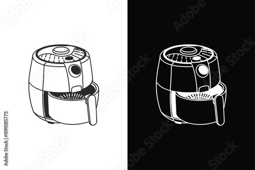 Cooking method Air Fryer icon for vector sign isolated on white background.
