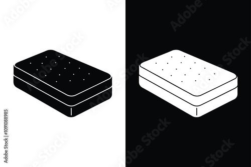 Mattress icon vector isolated Vector Art Illustration on white background.