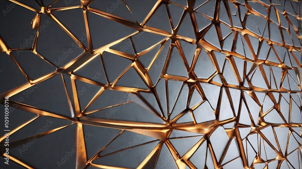 Fototapeta premium Abstract Gold and Grey Geometric Pattern.