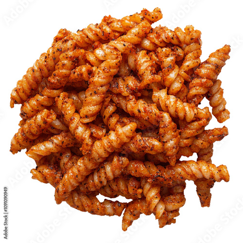 Delicious twisty pasta served with savory spices