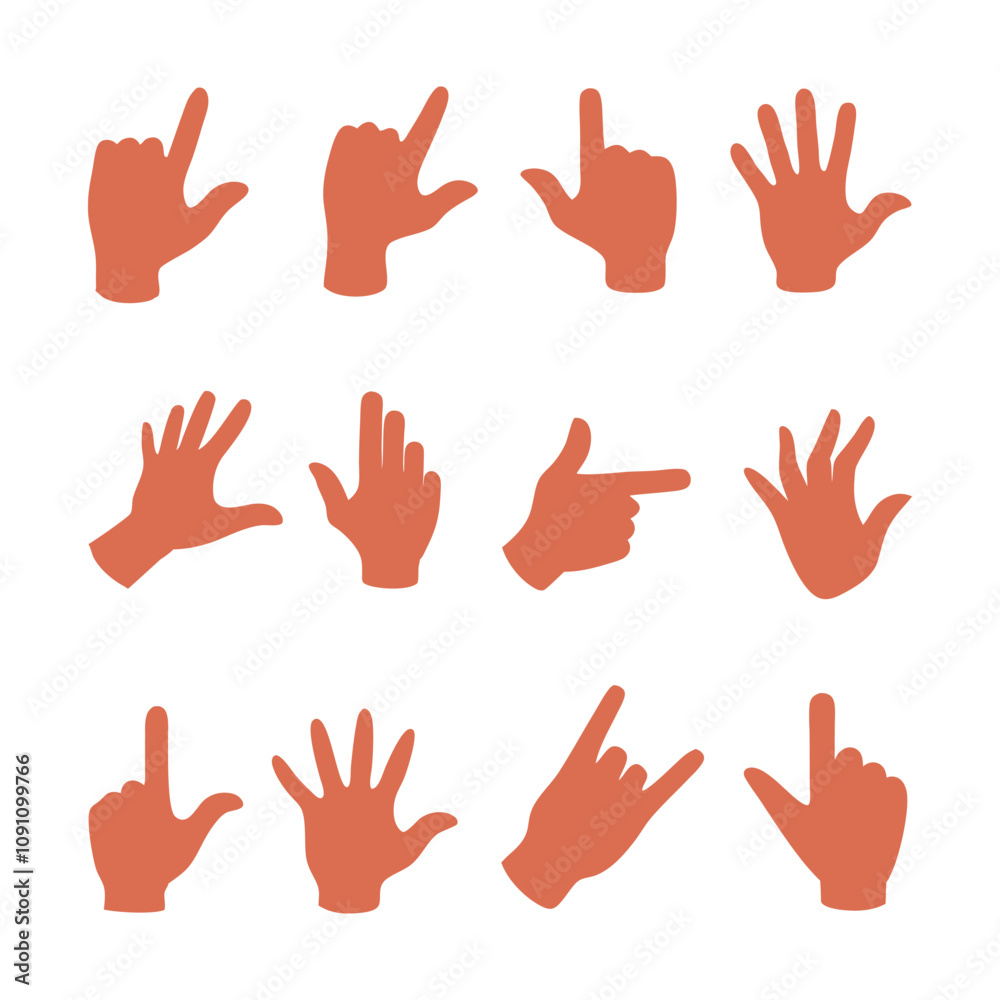 Fototapeta premium hand gestures set vector isolated on white background.