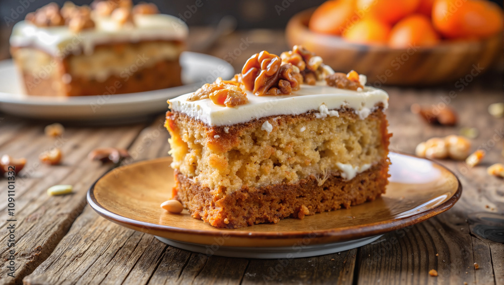 custom made wallpaper toronto digitalCarrot cake slice with walnuts and cream topping