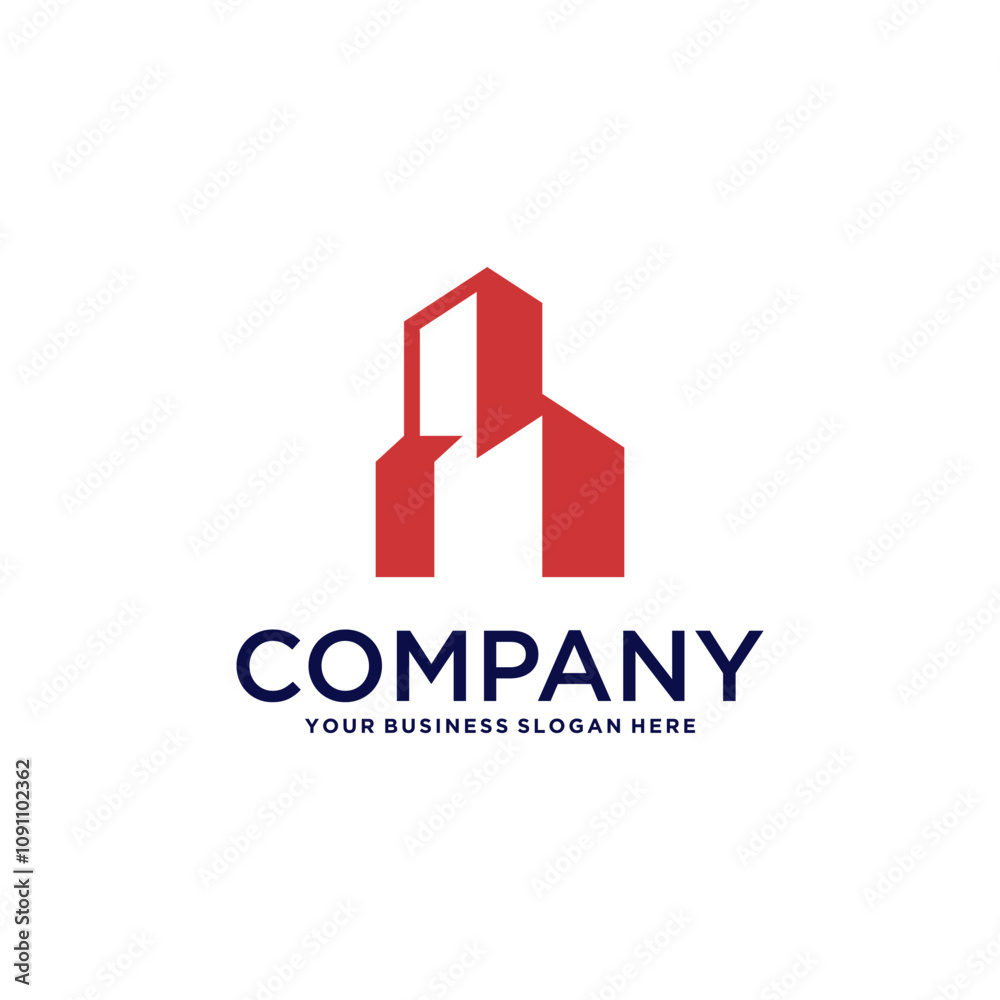 Fototapeta premium building logo design with real estate