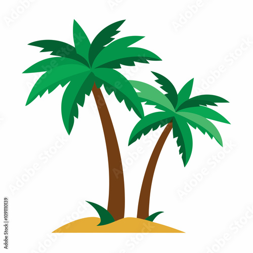 Palm Tree Vector Design on White Background