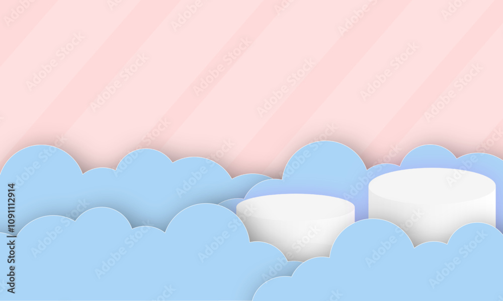 Merry christmas banner with origami Christmas tree vector design. Christmas paper cut clouds Vector illustration paper cut greeting card 3d paper art and digital craft style. Merry christmas banner with origami Christmas tree vector design. Christmas paper cut clouds Vector illustration paper cut greeting card 3d paper art and digital craft style.