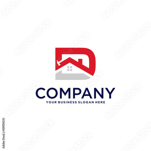 d logo design with real estate