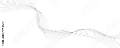 Abstract wave element for design. Wave with lines created using blend tool. Curved wavy line, smooth stripe.