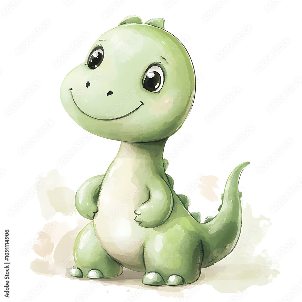 Fototapeta premium cartoon green Dino