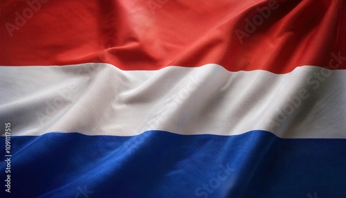 The Netherlands National Flag. Symbolizing Unity and Heritage Through Red, White, and Blue Stripes with a Focus on Cultural Pride and Historical Significance in Modern Representation photo