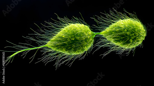 Chlamydomonas - Exploring its Unique Characteristics and Importance in the Study of Photosynthesis in Aquatic Ecosystems photo