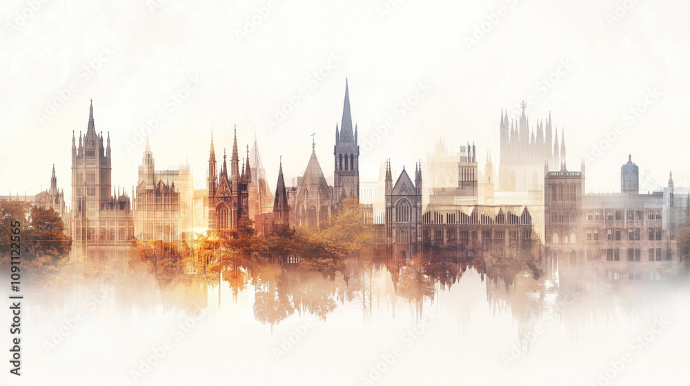 Fototapeta premium Global Academic Achievement Architecture Montage