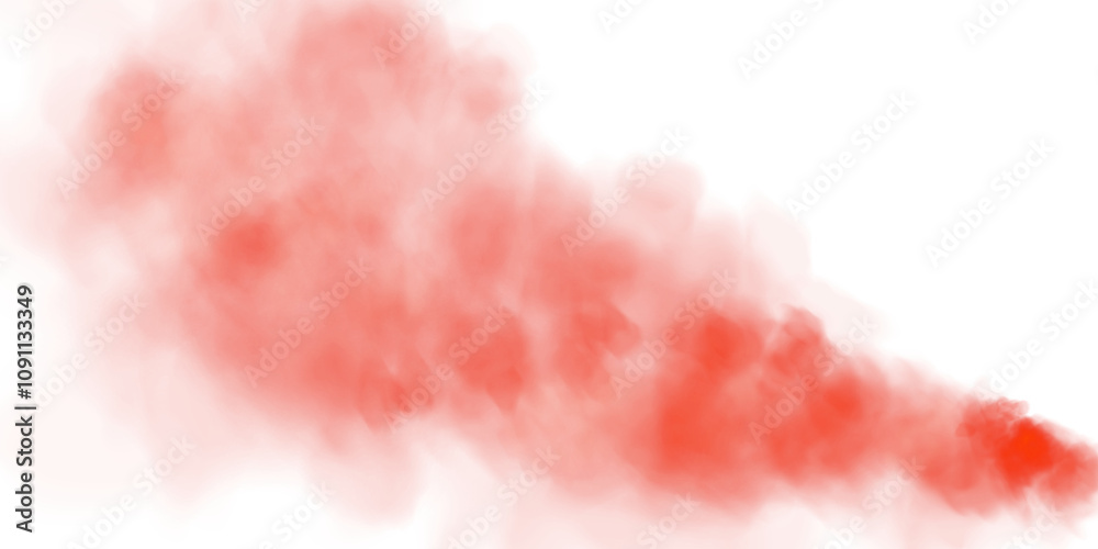 Fototapeta premium Red fog or smoke. Red smog clouds rising from bottom to top on floor, isolated transparent special effect. Magic haze. PNG.