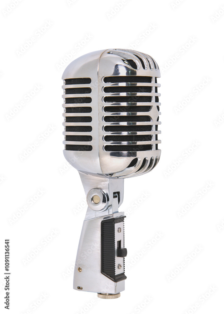 Fototapeta premium retro microphone isolated on white background. This has clipping path.