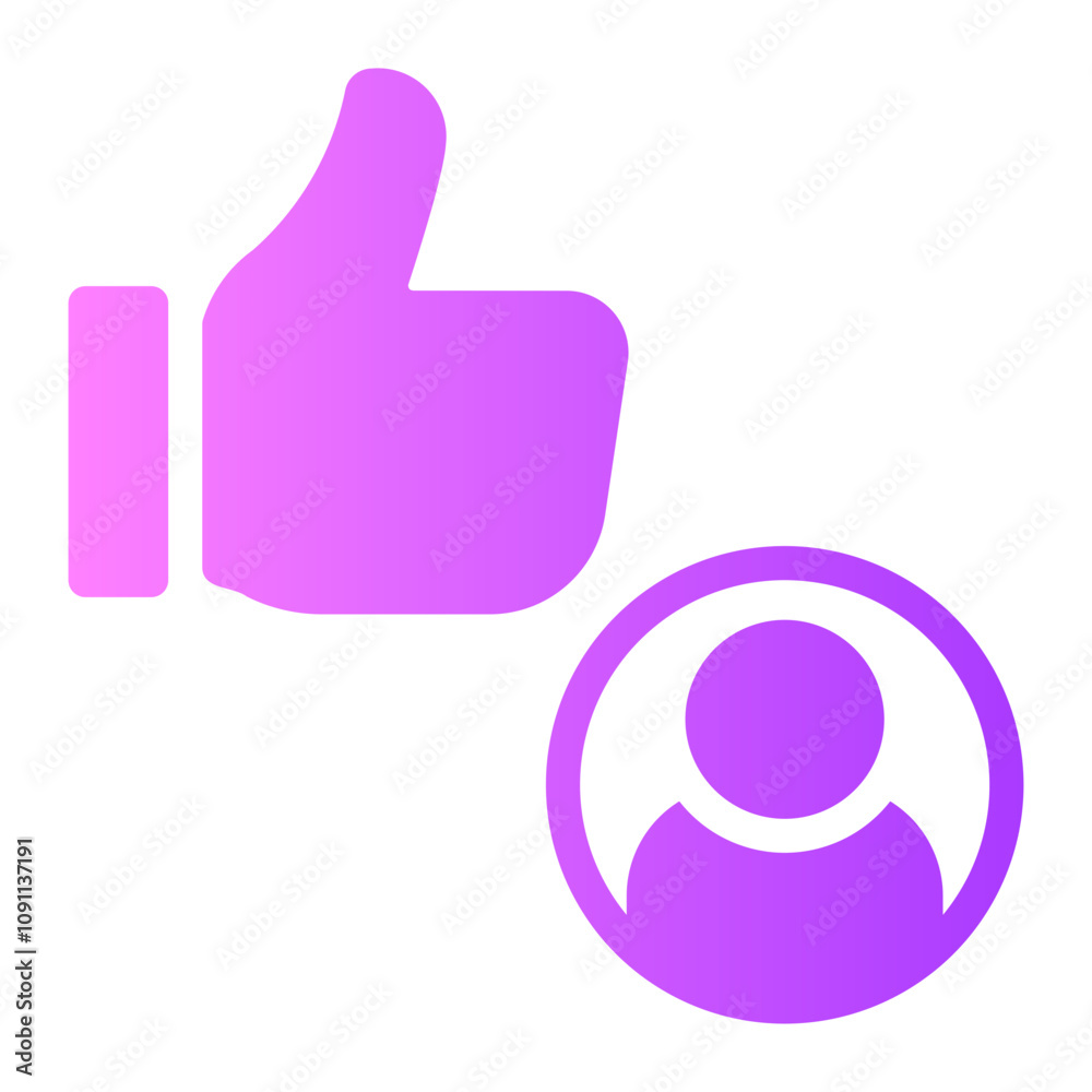 Obraz premium thumbs up gradient icon