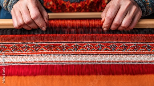 Artisan weaving techniques craft workshop textile art indoor studio close-up view cultural heritage exploration