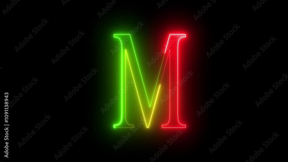 Glowing neon alphabet M .Educational concept with neon letter M. Shine text M the best digital symbol. Glowing neon alphabet M .Educational concept with neon letter M. Shine text M the best digital symbol.