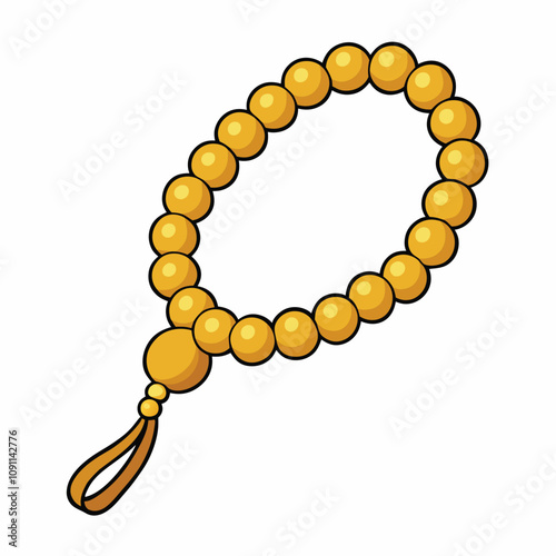 Prayer Beads Vector Art on White Background