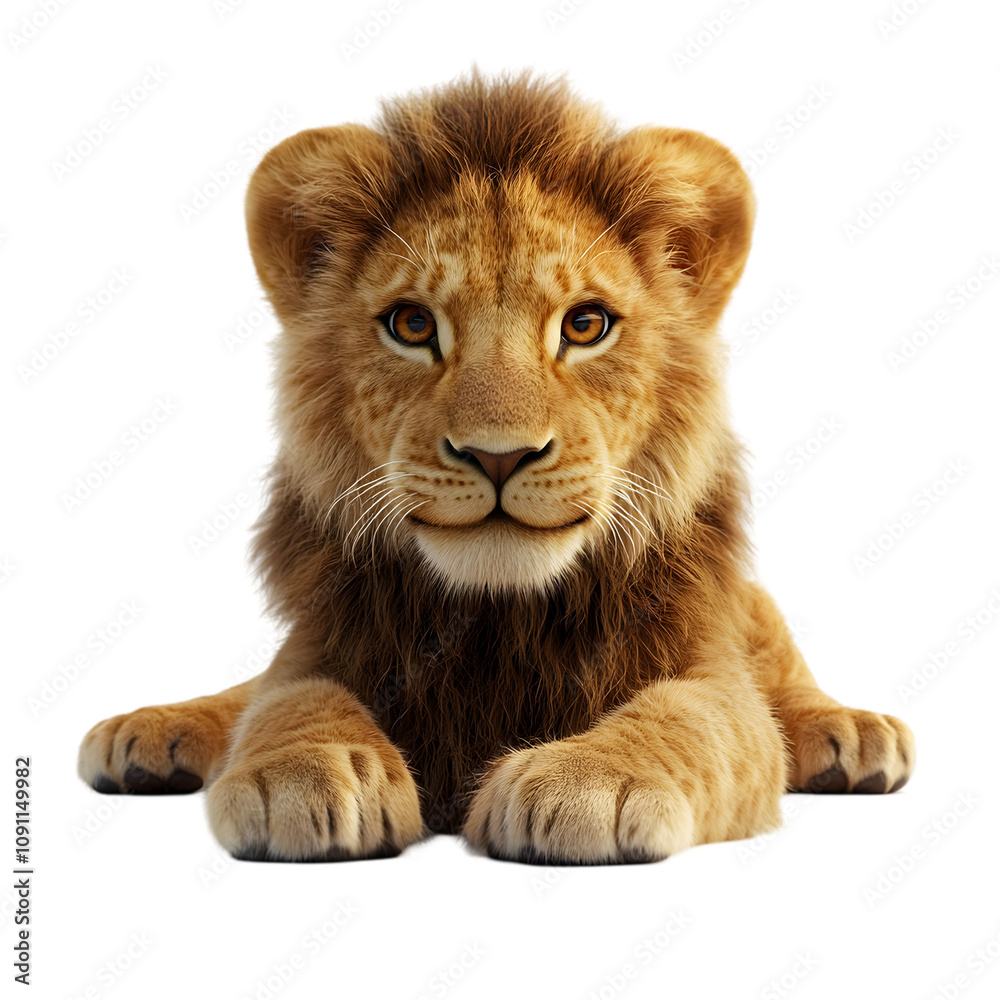 Obraz premium Playful lion cub wildlife sanctuary animal photography natural habitat close-up shot majestic creatures