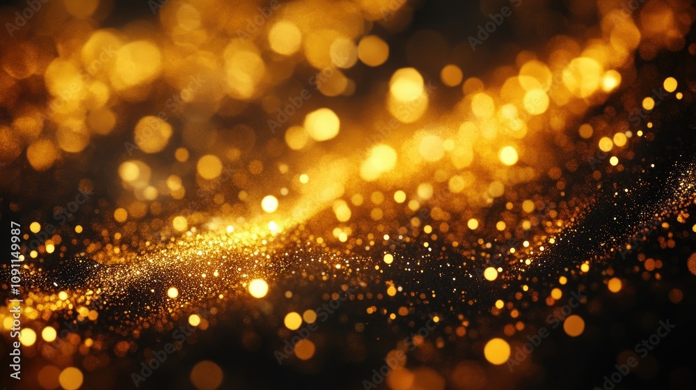 Shimmering Golden Sparkles on a 3D Surface Shimmering Golden Sparkles on a 3D Surface