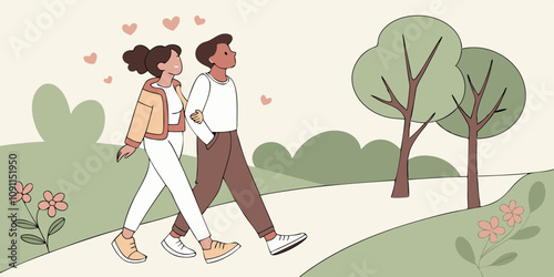 Couple or boyfriend walking hand in hand
