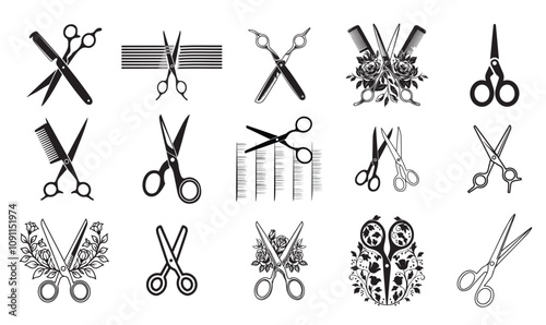 Scissor Silhouette bundle, Scissor icon Set.